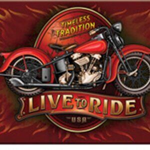 Motorcycle "LIVE to RIDE" 16" wide x 12"tall Tempered Glass Cutting Board 784-C